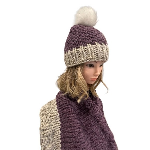 Handmade Knit Winter Hat and Large Infinity Scarf. main image 8